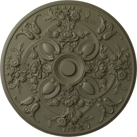Ekena Millwork Baile Ceiling Medallion (Fits Canopies up to 6"), Hand-Painted Spartan Stone, 31 1/4"OD x 2 1/4"P CM31BASSF